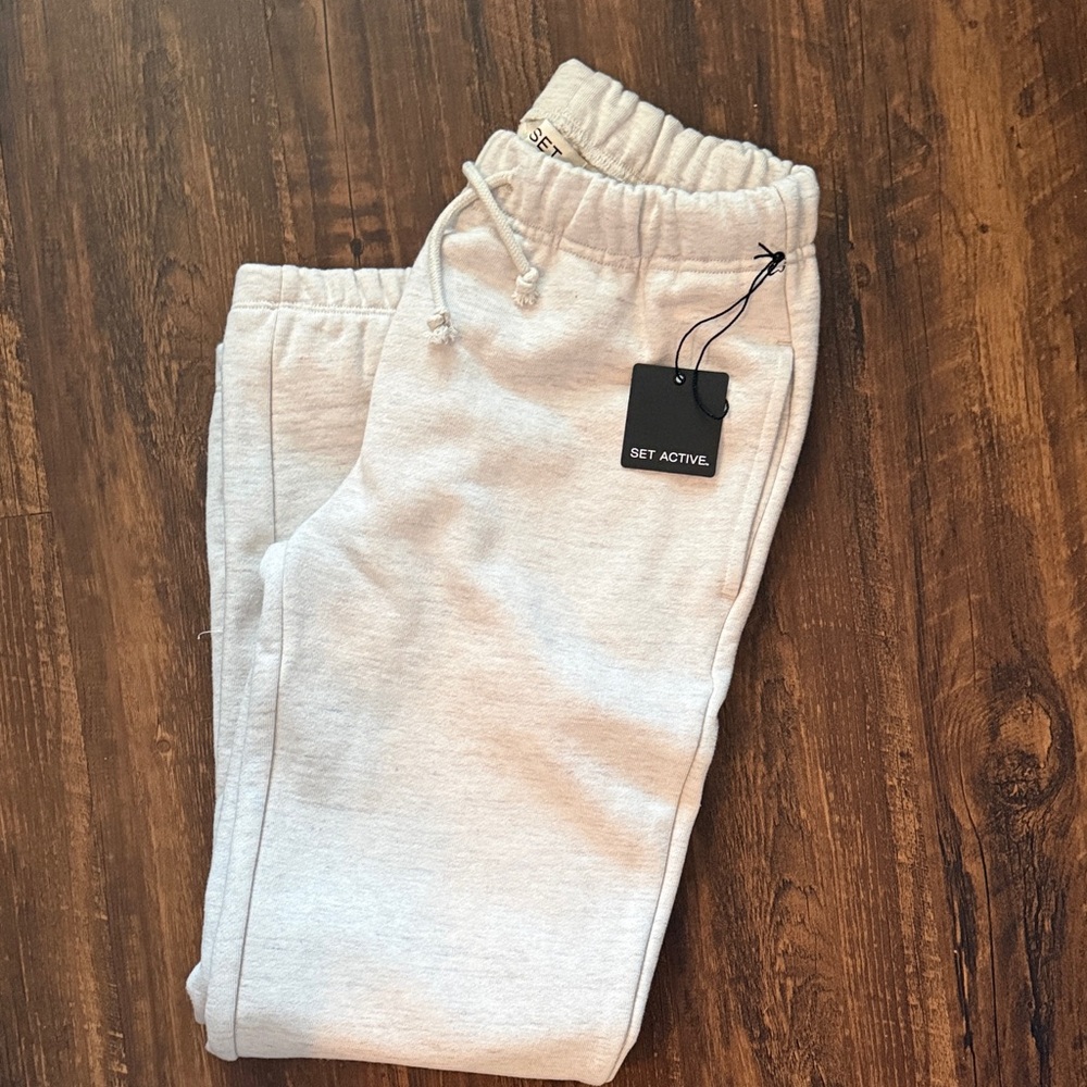 SET Active drawstring sweatpants- Heather Gray NWT - image 1
